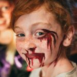 Halloween child fake blood make up