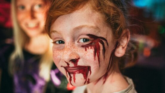 Halloween child fake blood make up