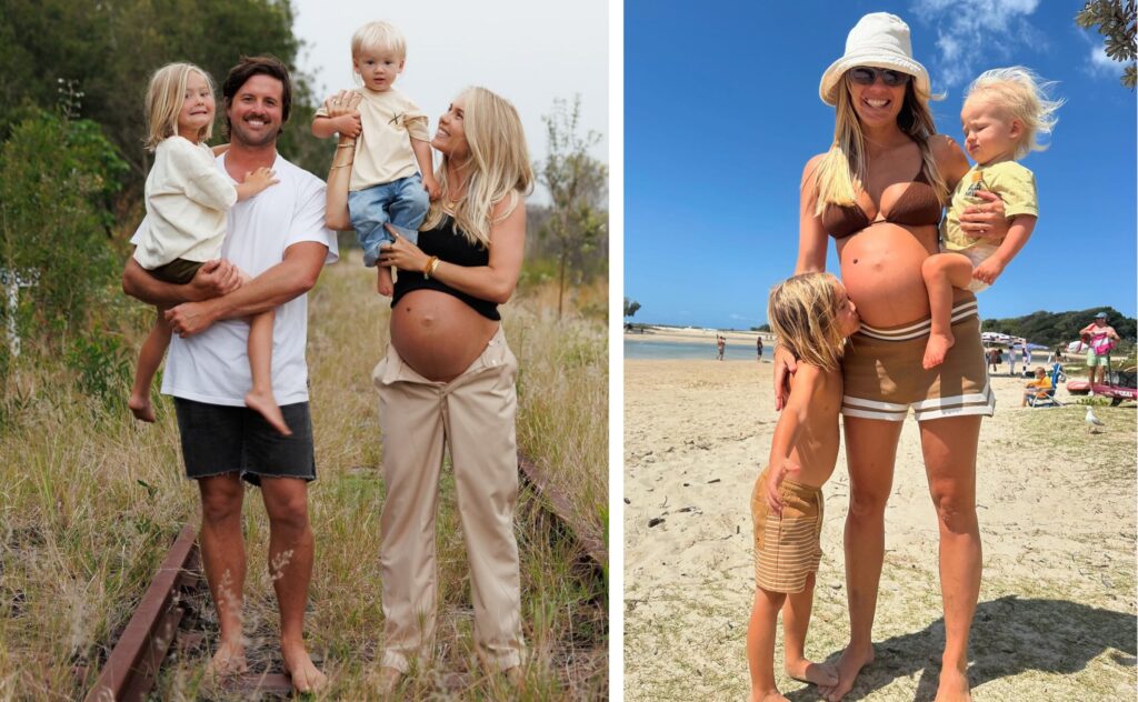 Elyse Knowles pregant with husband Josh Barker and their two sons