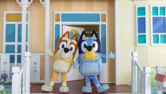 Bluey and Bingo at Bluey's World