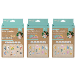 Cherub Baby Reusable Food Pouches + Stickers product shot