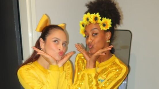 Zoe Karatzovalis with Yellow Wiggle Tsehay Hawkins